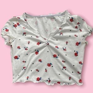 Super Cute Rose Crop Top